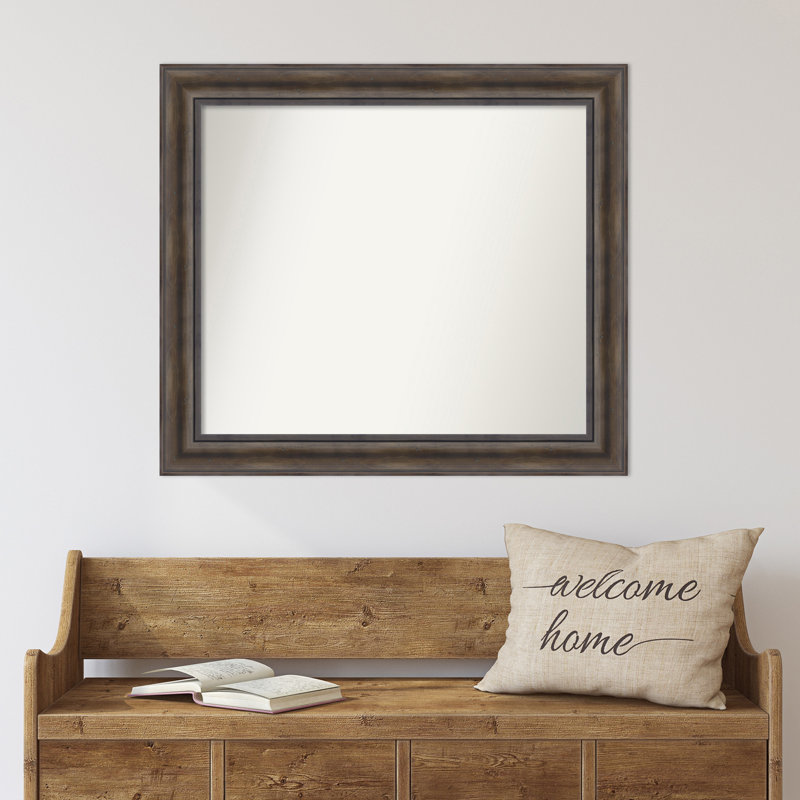 Miroir mural en bois massif Bostynn, Rectangle, H 33,5 po x l 49,5 po
