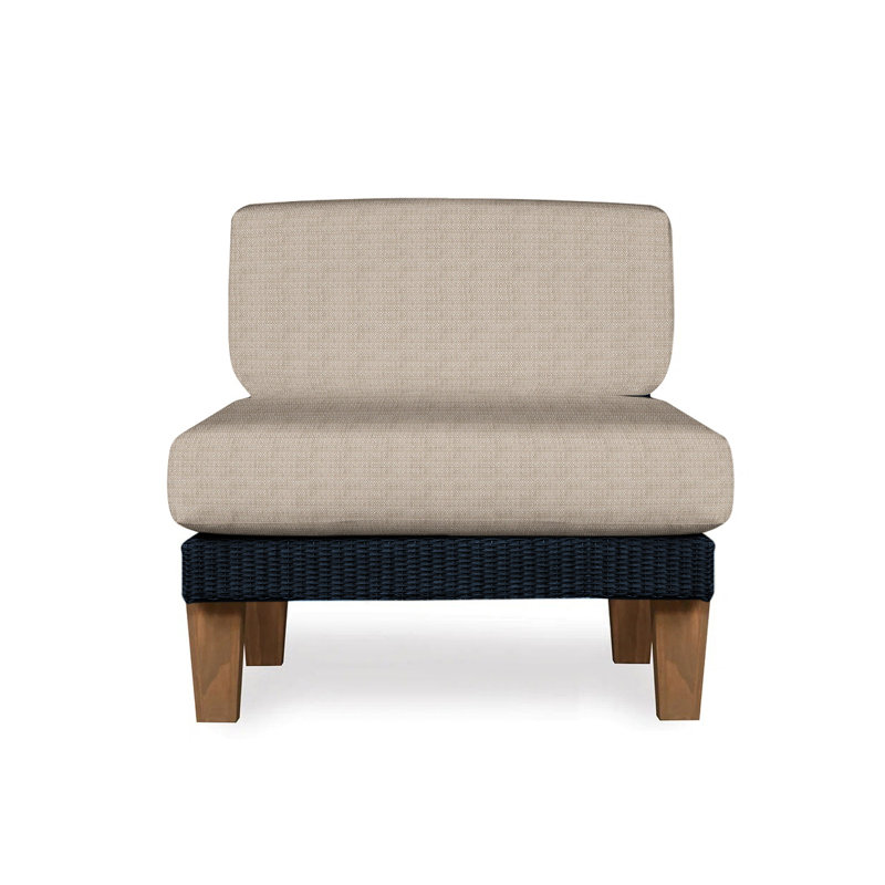 Catalina Outdoor Teak Lounge Chair, Beach Natural, Ebony