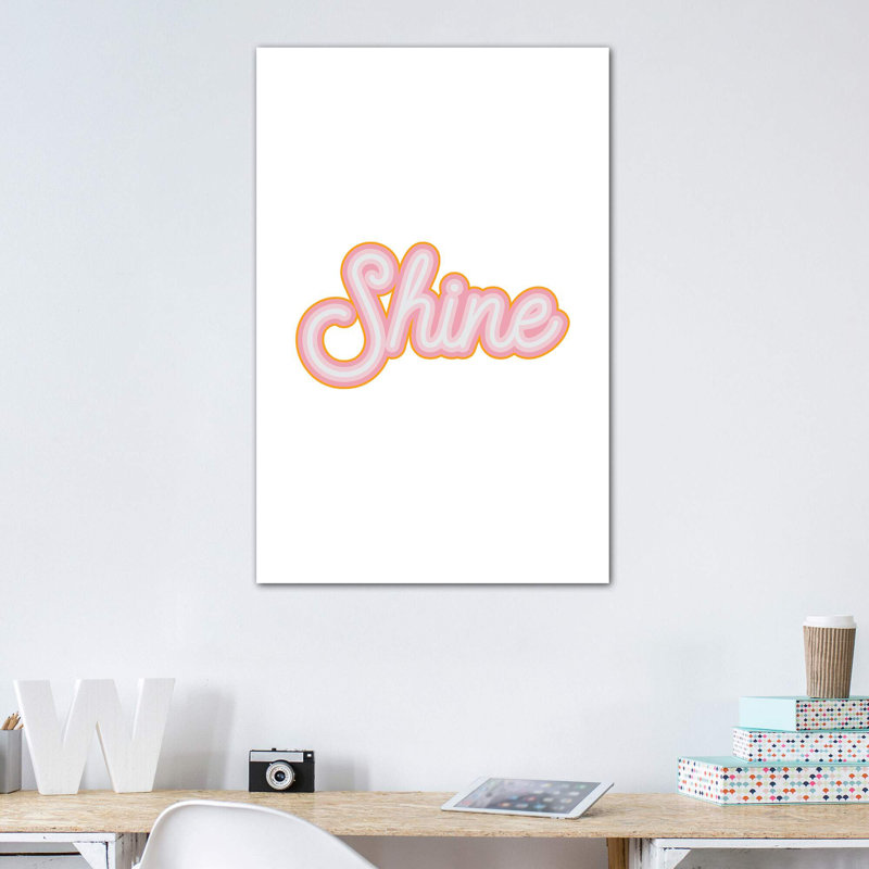 Shine - reproduction d'art textuel, H 48 po x l 32 po x P 1,5 po, Toile tendue, Pas de tapis