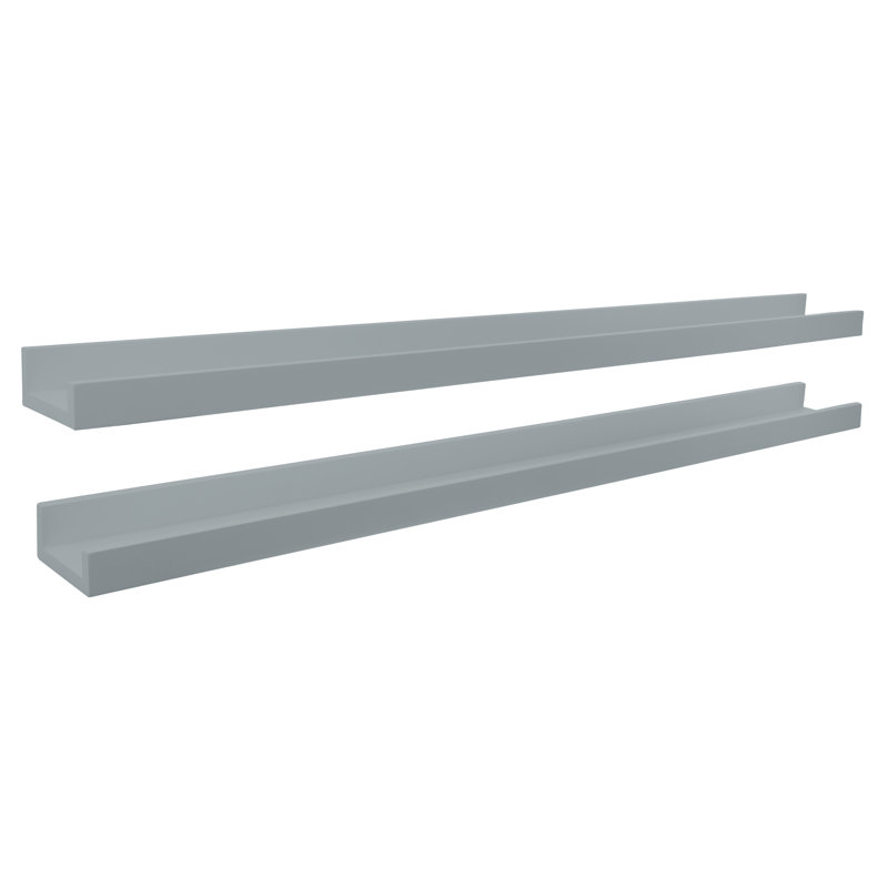 Kaylen 2 Piece Floating Shelf, Cloud Grey