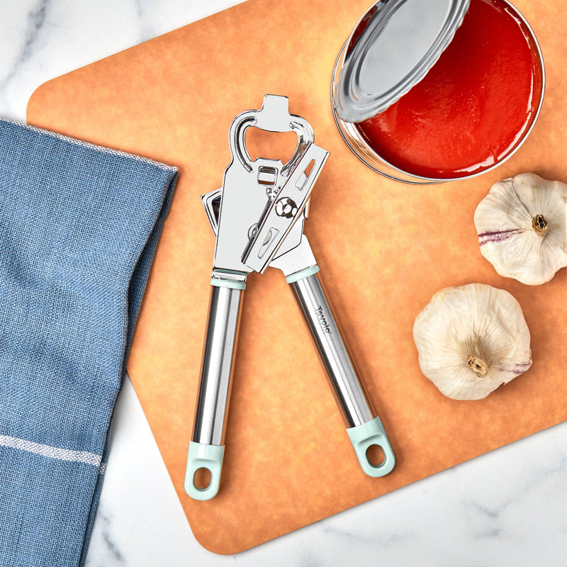 Tovolo Elements 2-in-1 Manual Can Opener with Smooth-Edge Blade and Bottle Opener, Blue Haze, Blue Haze