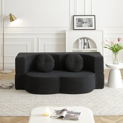 Canapé-lit pliant 2 en 1 avec coussin, grand lit pour une utilisation polyvalente, aucun assemblage requis, idéal pour les petits espaces et les invités