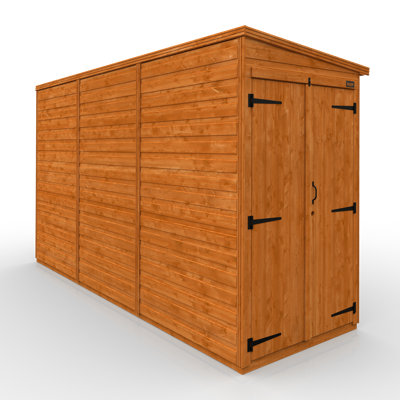 TigerFlex® Modular Buildings 12 ft. W x 4 ft. D Solid Wood Shiplap Pent Tool Shed