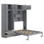 Lit escamotable mural avec armoire supérieure, tablettes et garde-robe, lit pliable peu encombrant-2111323291