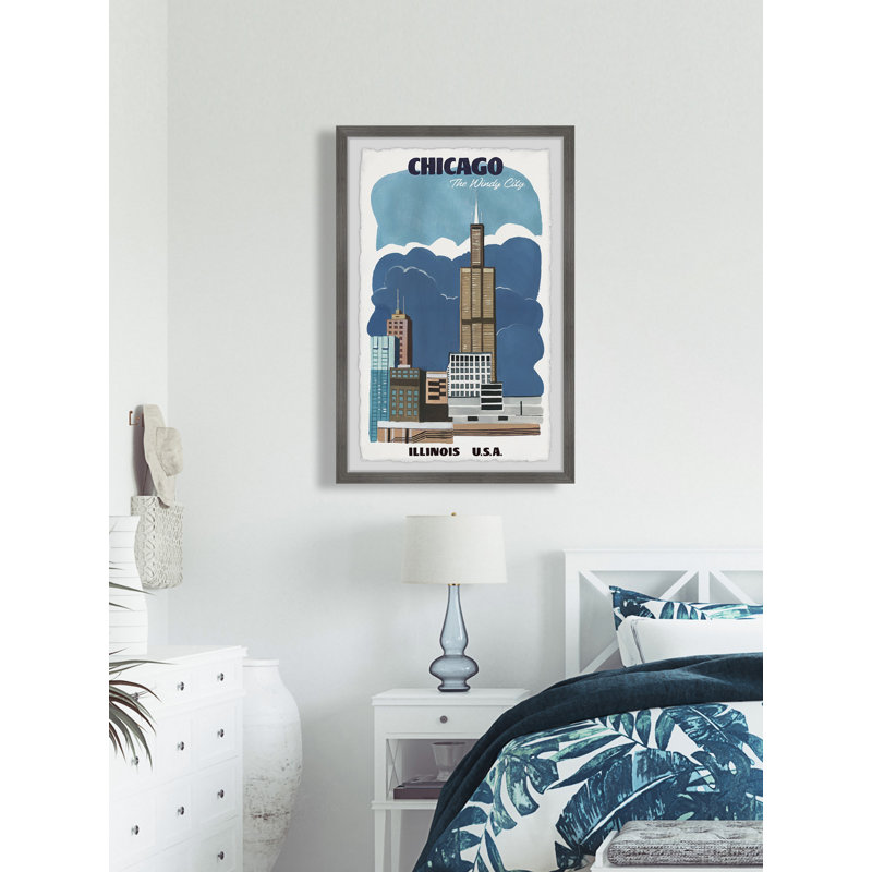 Dominant Willis Tower - Cadre photo, reproduction d'art sur papier, H 36 po x l 24 po x 1,5 po