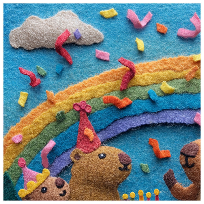 Couvertures de fête d'anniversaire Felt, L 60 po x H 80 po