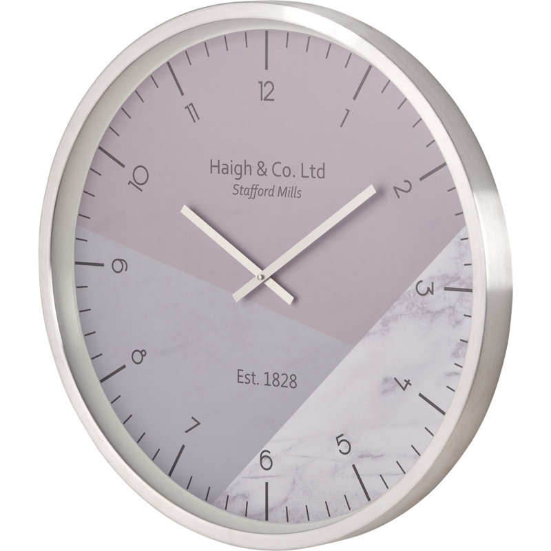 Metal Wall Clock, White/Silver