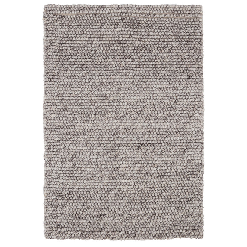 Niels Grey Handwoven Wool/Viscose Rug, Rectangle 9'6" x 13'6"