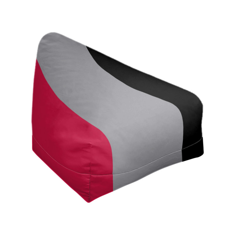 Toronto Bean Bag Chair & Lounger, 27" x 27" x 30", Red/Silver/Black