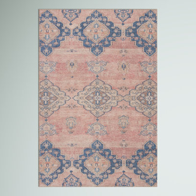 Asuncin Oriental Pink/Blue Area Rug (3'9"X6')