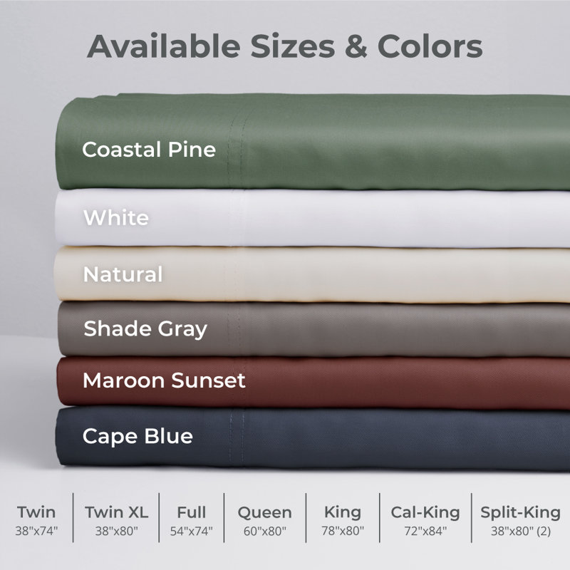 Cariloha Aloha Soft 4-Piece Sheet Set | Viscose Material | Allergy Resistant, Thermal-Regulating & Extra Soft, Natural