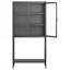 Armoire de rangement en métal, armoire de présentation avec portes en verre et 2 tablettes réglables, armoire haute moderne-2099252607
