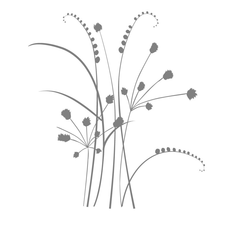 Adhésif décoratif herbes sauvages, Brume argentée