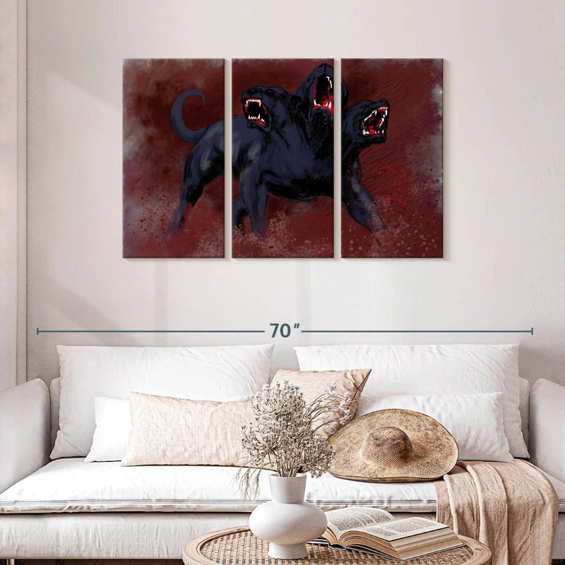 Kelan Cerberus, 28" H x 45" W