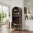 Tall Black Arched Wine Cabinet: 71"Wine Storage Cabinets,With 15 Liquor Racks 16 Glass Holders,4 Tier With Door & Adjustable Shelf - Bar Decorations For Home, Living Dining Room-1577323140