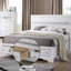 Lit de rangement blanc pour grand lit - Acrylique sans sommier 3 lattes + 5 pieds 2 tiroirs avec structure et glissière centrale en métal avec profil bas 8-10 po-655905894-655905888