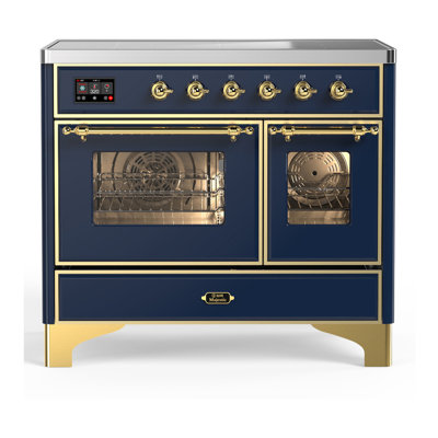 Majestic III Series 40 Inch Induction Range with 6 Induction Elements in Mightnight Blue (Brass Trim)