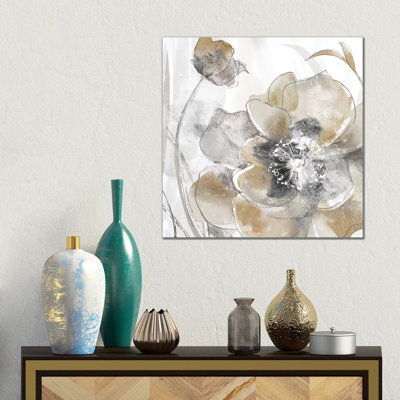Taupe Spring Poppy I by Maria Donovan - Wrapped Canvas Gallery-Wrapped Canvas Giclée