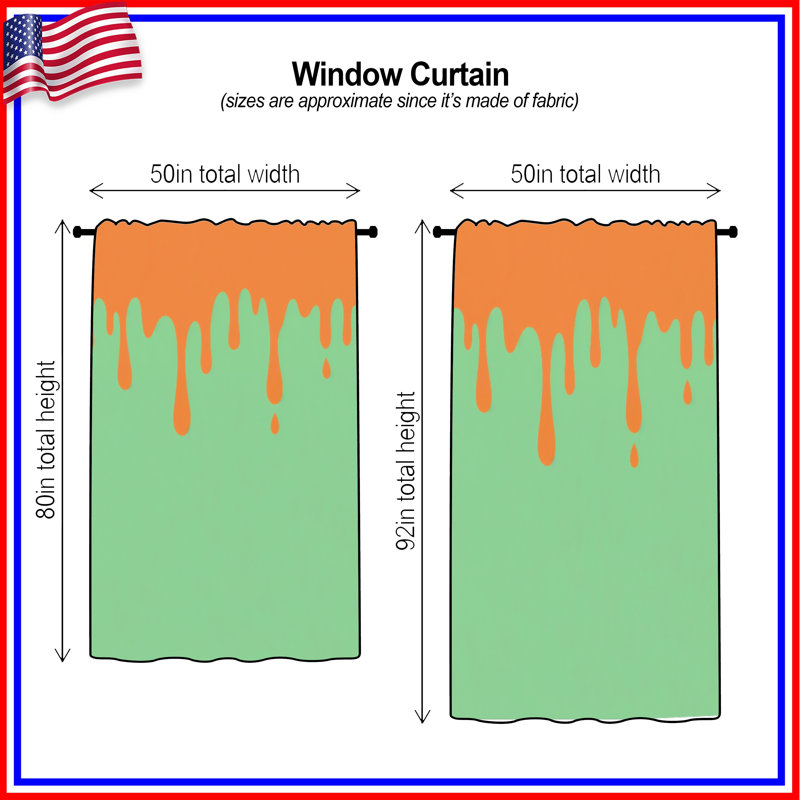 Rideaux et rideaux occultant orange, 50" x 80" - 1 Panel, Blockout