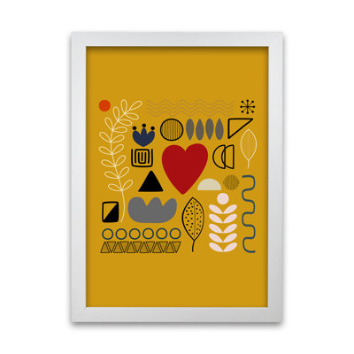 Yellow Scandinavian Abstract Shapes Original - Print
