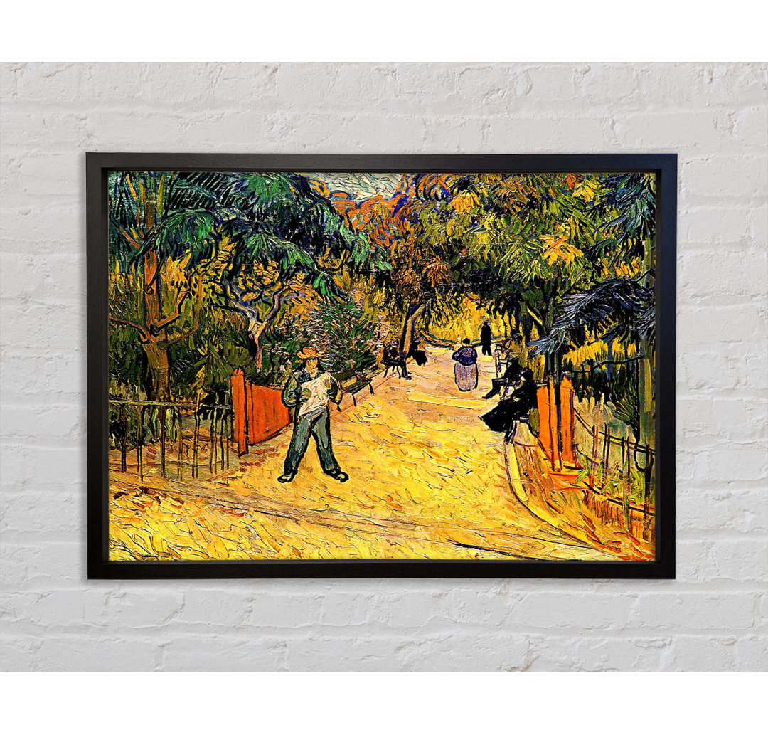 Van Gogh Eingang zum öffentlichen Park in Arles von Vincent Van Gogh - Einzelbildrahmen Kunstdrucke auf Leinwand