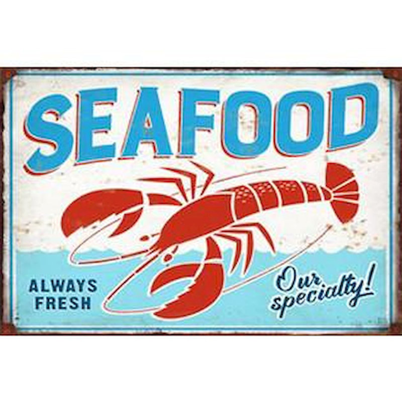 Décoration murale en métal pour aliments de mer