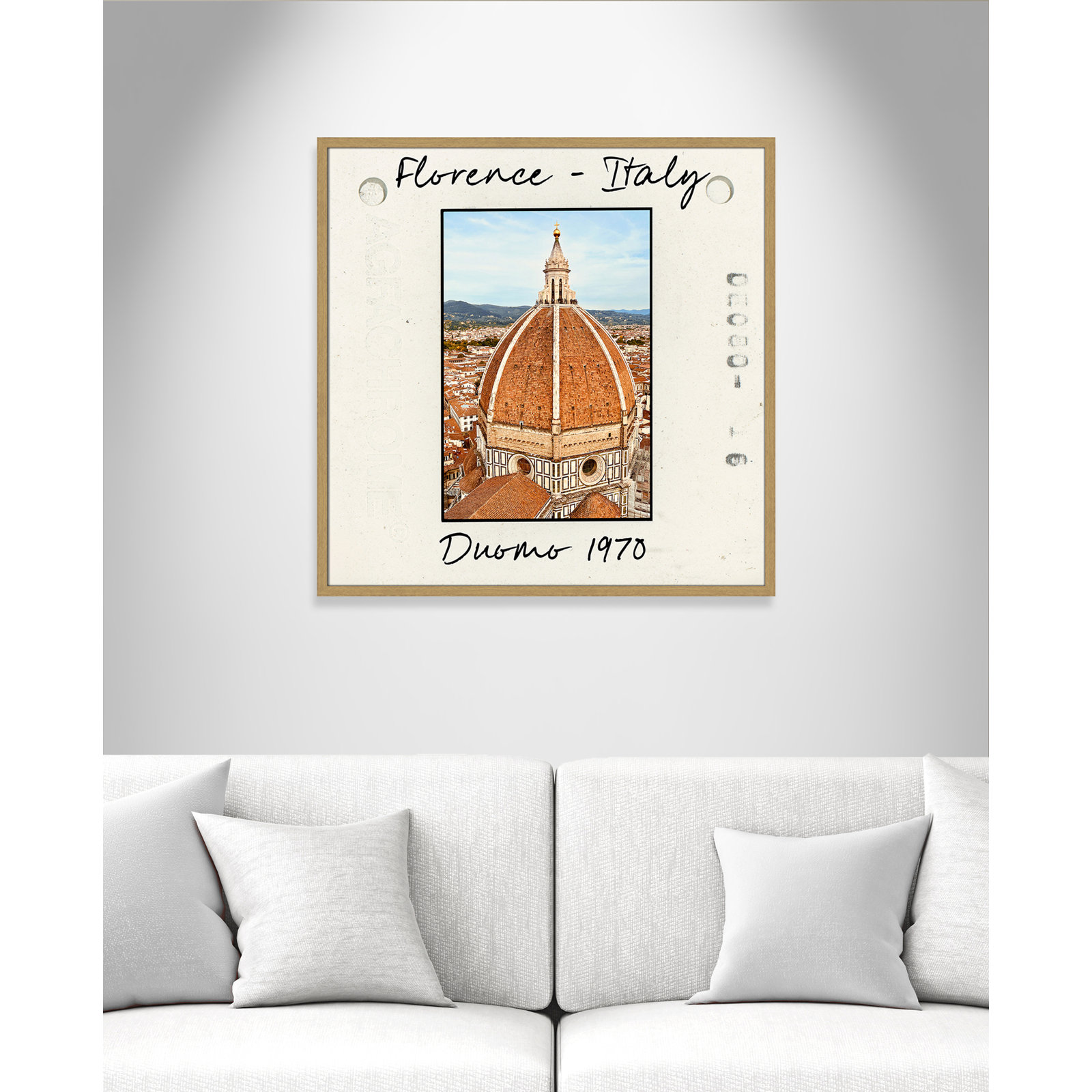Florence Italy - Duomo Print by Susan Jill, 32" H x 32" W x 0.75" D, Natural Single Picture Framed Paper