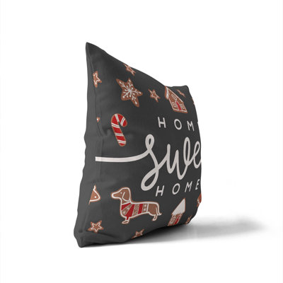 Gingerbread Home Sweet Home Seasonal Indoor Throw Pillow