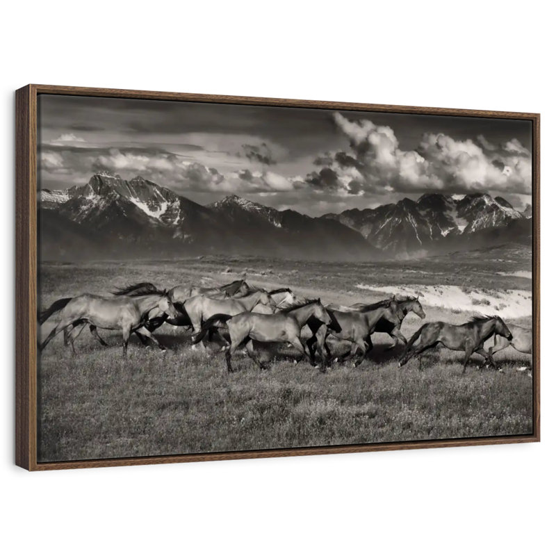 Mountain Range Mavericks, Floating Frame Walnut, 31" X 21"