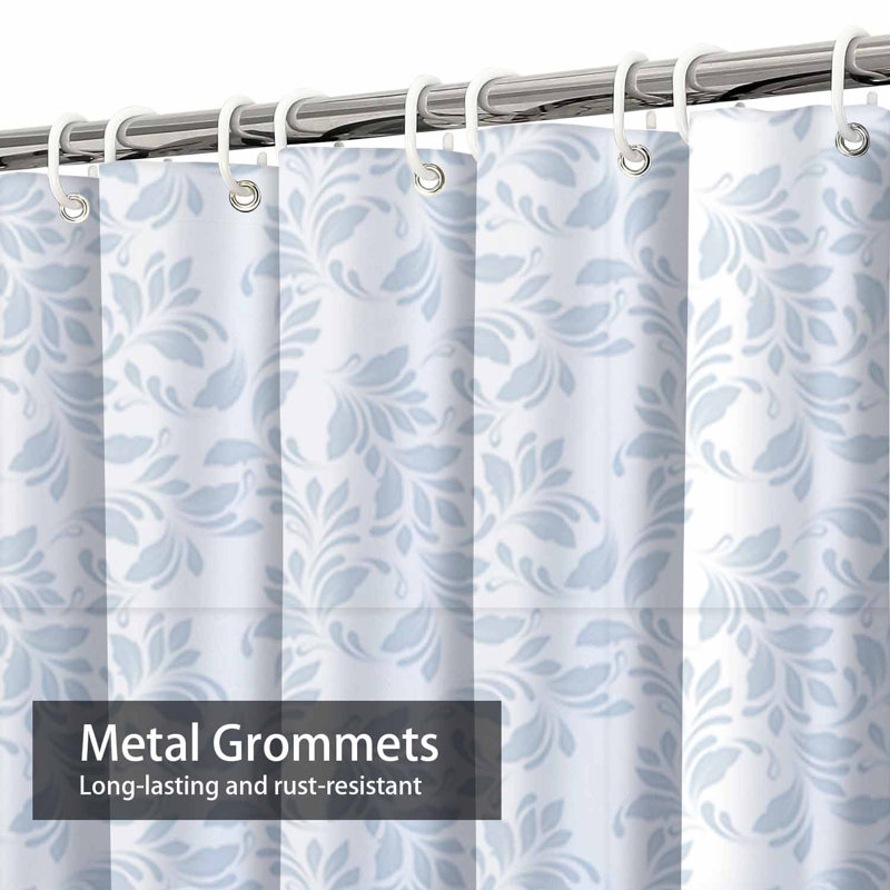 Rideau de douche décoratif floral en tissu floral avec 12 crochets, L 72 po x l 84 po