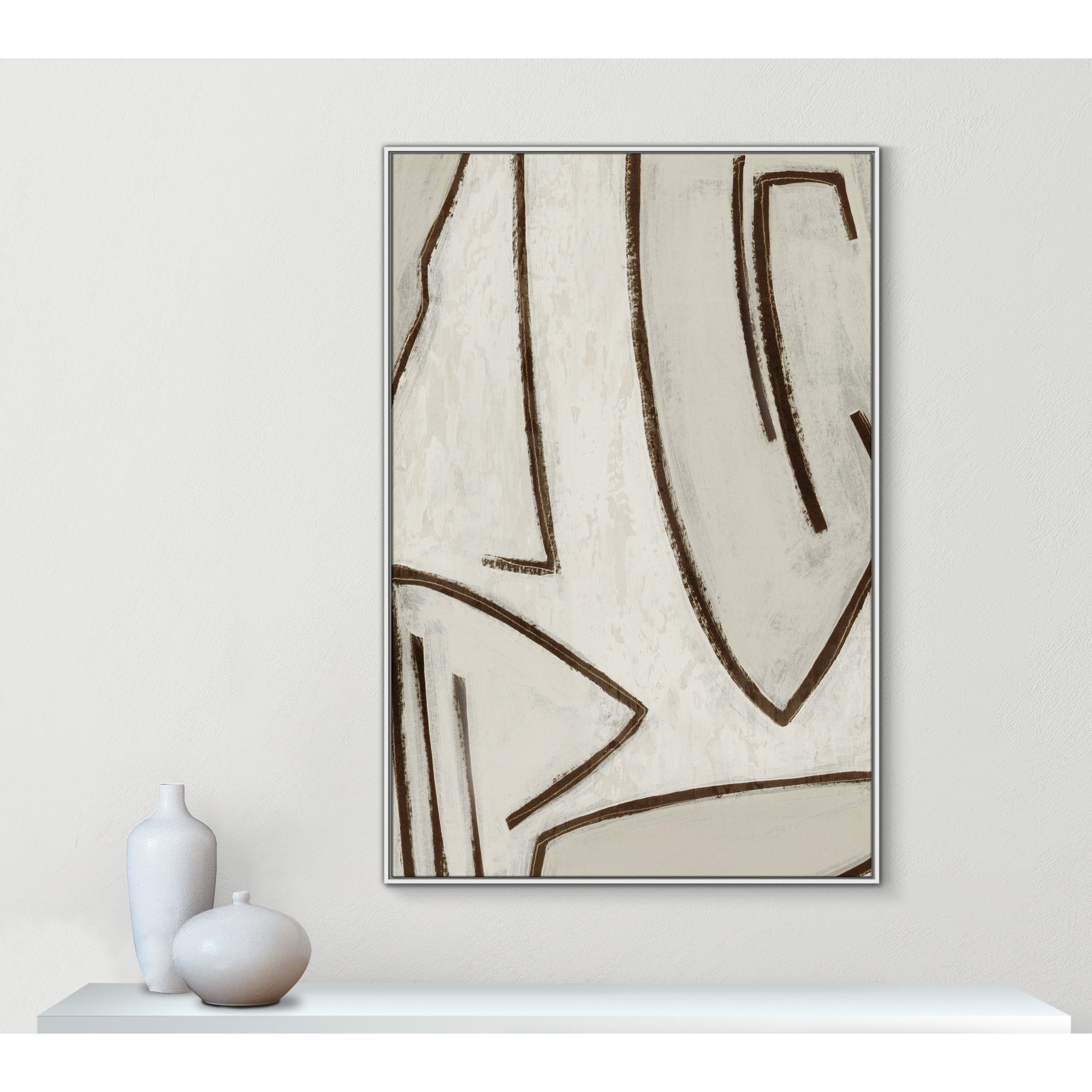Line Work II, White, 41.5" W x 61.5" H