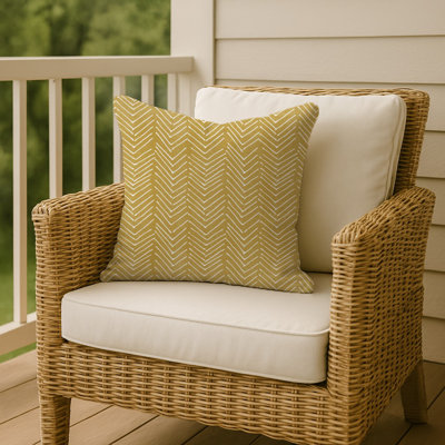 Scribble Chevron 14 Outdoor Throw Pillow