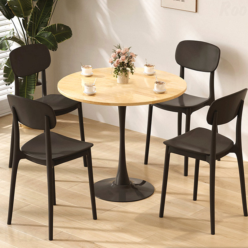Table de salle à manger 24 po 24 po, Noir / Noir, 29.1"H x 23.6"L x 23.6"W