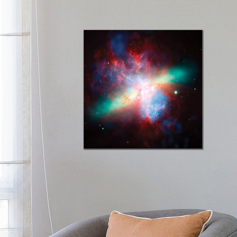 False Colour View of the Messier 82 Galaxy 1 Piece Wrapped Canvas Wall Art, 66.04 cm H x 66.04 cm W x 1.91 cm D