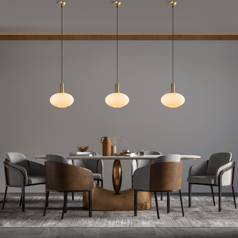 Elegant Gold Chandelier, Metal Body & Glass Cap, 11.8 x 11.8 x 46.5 inches | E27 Socket, Max 40W (Bulb Not Included) | IP20 Rated, Perfect for Dining Rooms & Living Spaces, Stunning Modern Design