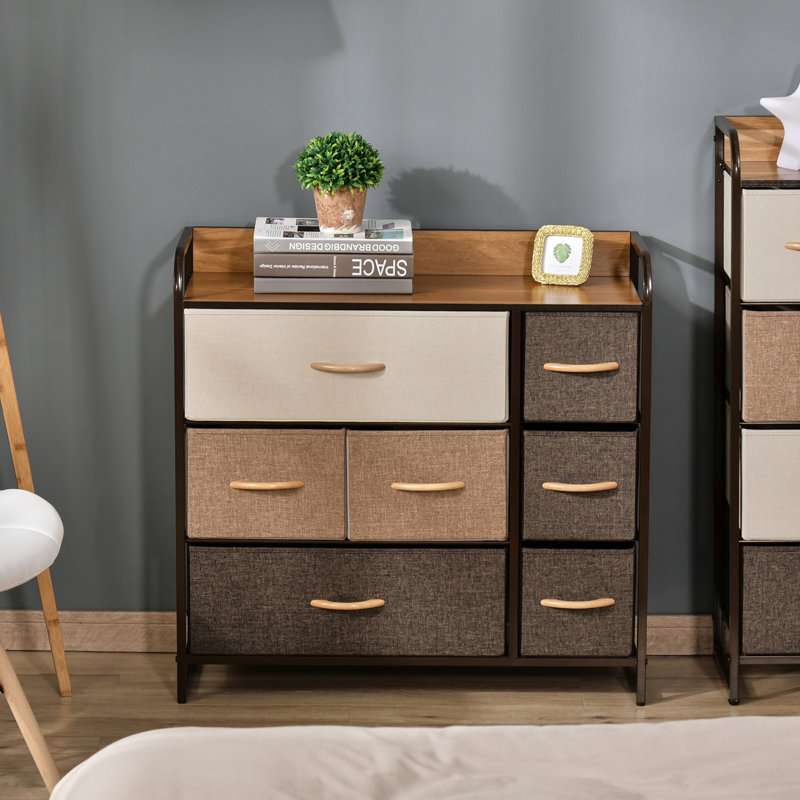 7 Drawer 31.5" W Dresser,wood, Beige/Brown