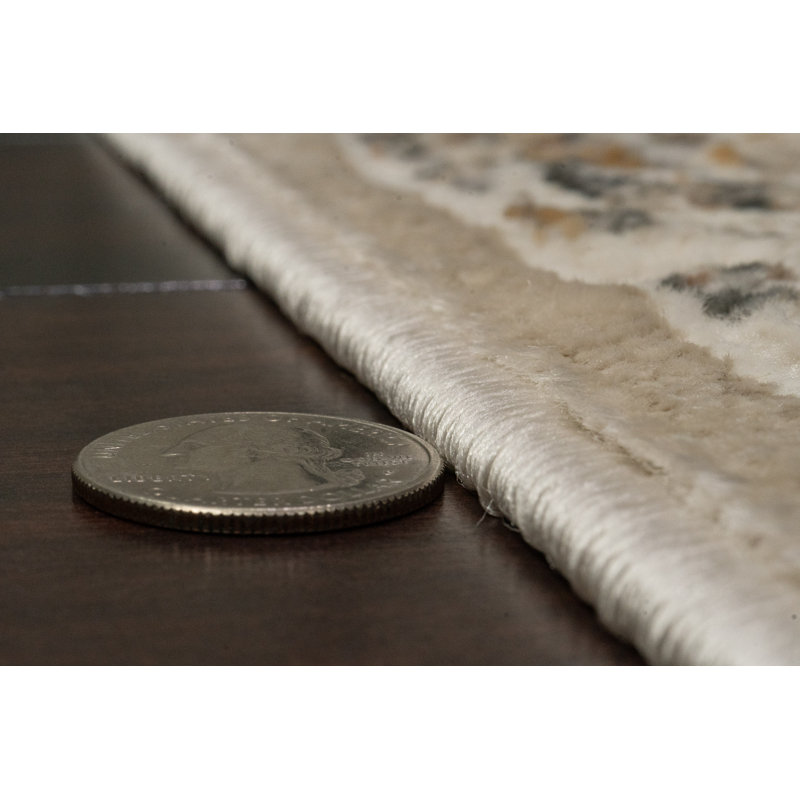 Clarissa 6,7 x 9 19906-189 Ivoire / beige / gris, Rectangle 6 pi 7 po x 9 pi