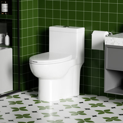 Toilette 1,28, blanc brillant 003, économie d'eau, confortable, une pièce, fascinant