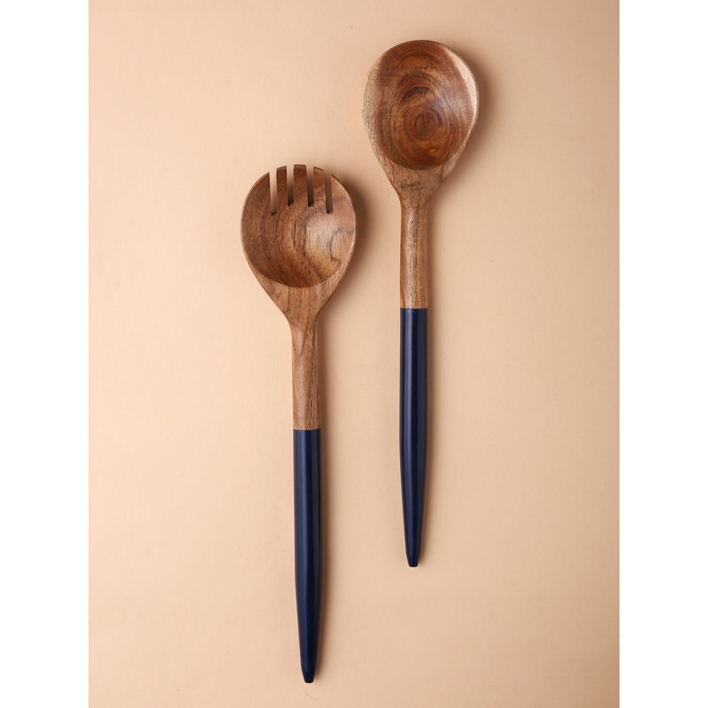 Mahalie Salad Servers, Blue