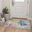 Tapis beige / vert / bleu / mauve Verdant Tropical lavable à la machine avec envers antidérapant-128992197