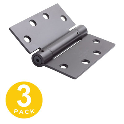 4.5 in. x 4.5 in. Oil Rubbed Bronze Full Mortise Spring Squared Hinge with Non-Removable Pin - Set of 3