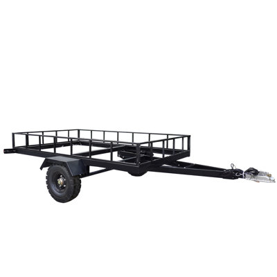 Fixturedisplays® Drive-Up Gate Utility Trailer – 5X8 Ft Deck, Tilted Tail 10218