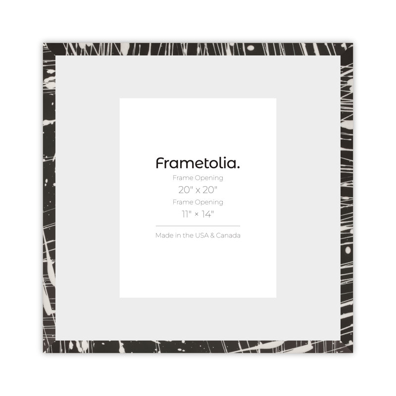 Cadre mural Frametolia Metro Fade Splash, 20 po x 20 po, 11 po x 14 po, Noir / blanc