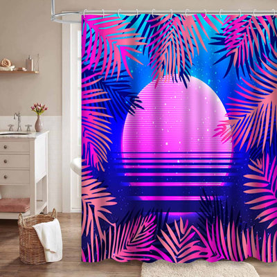 Palm Leaf Tropic Party Waterproof Shower Curtain