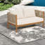 Ensemble de canapés de patio 4 pièces Modern, corde en bois d'acacia, aspect teck pour la maison