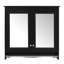 Armoire de rangement murale moderne en miroir, panneau de fibres à densité moyenne et bois d'hévéa avec tablettes réglables et portes à fermeture en douceur-1119778935