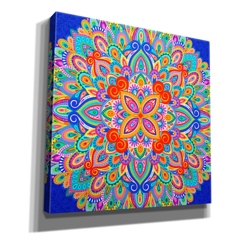 «Into The Blue Mandala» par Hello Angel, art mural sur toile, H 12 po x l 12 po x P 0,75 po