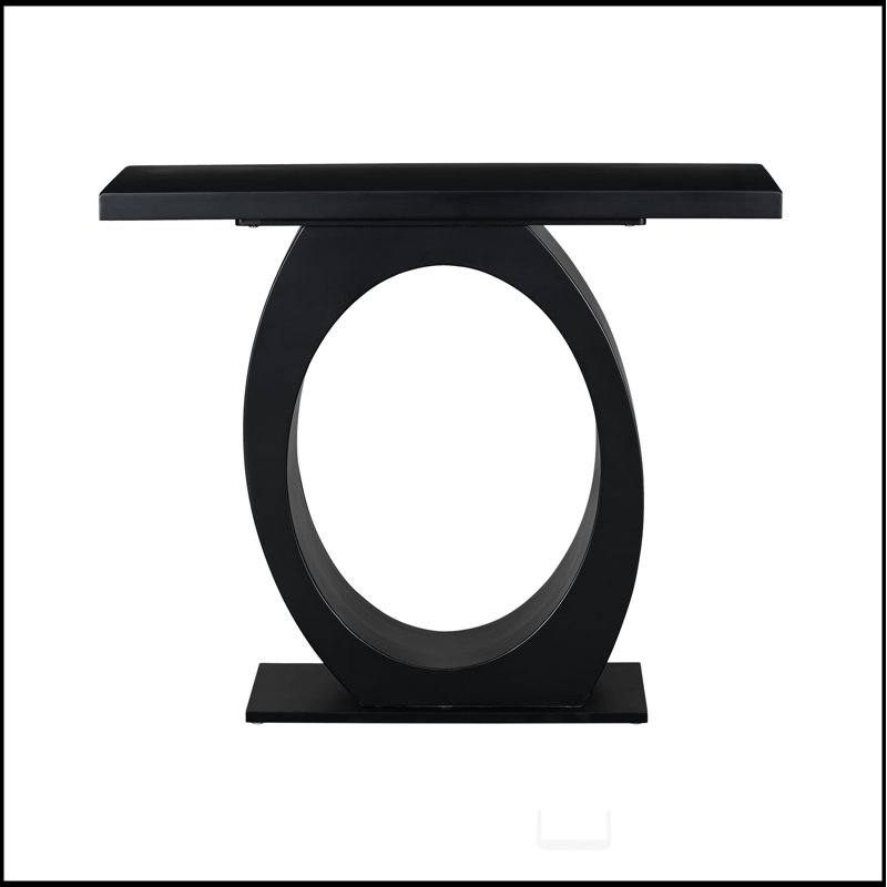 Mirod Stylish Modern Console Table with Egg-Shaped Base,Enhanced Stability and Durability,Sleek Design, Black