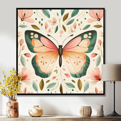 Papillon minimal en vol II - art mural papillon