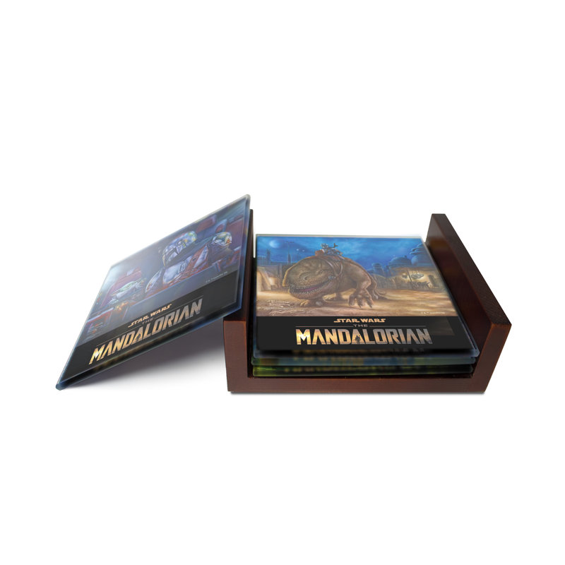 (Symboles) Ensemble de sous-verres en verre Starfire, Star Wars / The Mandalorian Collection 2